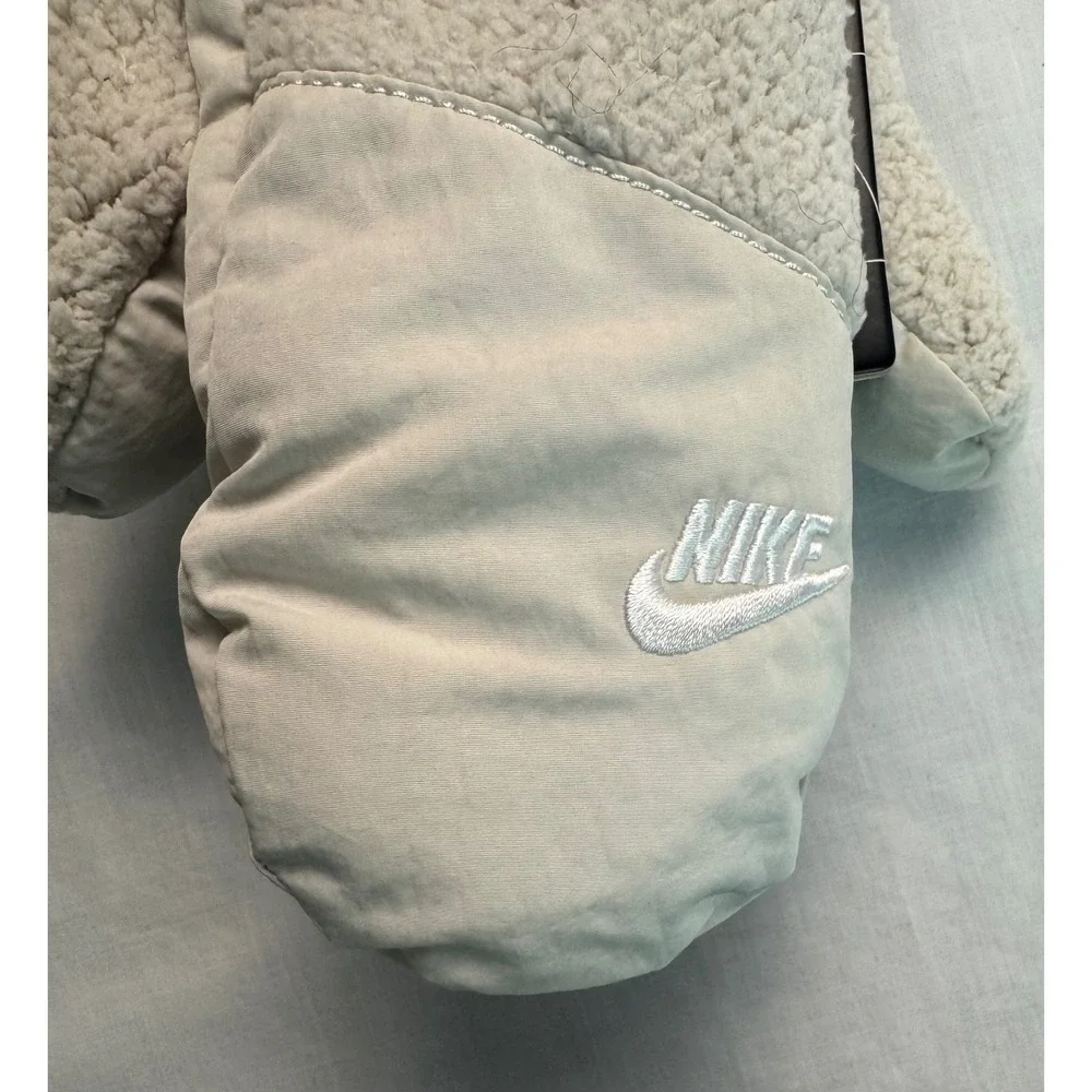 Nike Sherpa Fleece Mittens Womens XS/S Oatmeal Bone NEW